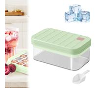 Stampo Ghiaccio con Coperchio e Contenitore, Ghiaccio Stampo in Alimentare, Silicone 100% Senza BPA, facile pressione per rilasciare il ghiaccio, 28 Pezzi Cubetti di Ghiaccio per Bevande (Verde)