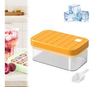 Stampo Ghiaccio con Coperchio e Contenitore, Ghiaccio Stampo in Alimentare, Silicone 100% Senza BPA, facile pressione per rilasciare il ghiaccio, 28 Pezzi Cubetti di Ghiaccio per Bevande (Giallo)