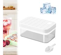 Stampo Ghiaccio con Coperchio e Contenitore, Ghiaccio Stampo in Alimentare, Silicone 100% Senza BPA, facile pressione per rilasciare il ghiaccio, 28 Pezzi Cubetti di Ghiaccio per Bevande (Bianco)