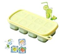 Stampo Ghiaccio Con Coperchio - Pezzo Silicone 8 Fori, Cubo | Antigoccia Impilabile Per Congelatore Whisky Cocktail Zuppe Riutilizzabile Portatile Raffreddamento Strumento Kit Pro