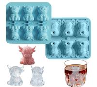 Stampo Ghiaccio Cubico | 6 Scomparti Forma per Alimenti Facile Sformatura,Vassoio Ghiaccio con Coperchio - Per Freezer Whisky Caffè Cioccolato Caramelle Feste