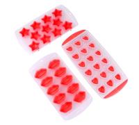 Stampo Ghiaccio in Silicone Creativo per Cubetti, Riutilizzabile | Forme a Cuore, Stella, Prugna e Punto, Facile Pulizia, per Cucina e Progetti