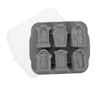 Stampo Ghiaccio Tomba Halloween in Silicone Coperchio | Riutilizzabile, Rilascio Rapido, Salvaspazio, per Feste e Atmosfera di Halloween, 6 Cavità