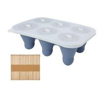 Stampo Ghiaccioli | 6 Cavità Antiaderente con Coperchio | Stampo da Ghiaccioli in Silicone con Bastoncini | Per Cottura Cioccolato Mousse Brownie Gommoso Fondant Torta Pudding
