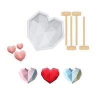 Stampo grande in silicone a forma di cuore, con 4 mini martelli, adatto per fare cioccolato, caramelle, torte, gelatina, mousse