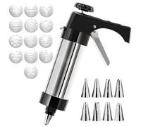 Stampo in acciaio inox, con manico regolabile, forme assortite per la cottura domestica, lunghezza 22 cm, diametro 6 cm