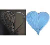 Stampo in calcestruzzo fai da te cuore ala pietra decorativa per giardino sta...