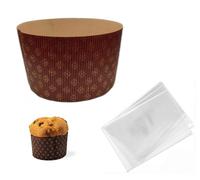 Stampo In Carta Forma Panettone Alto Ondulato gr.750 PZ.5 Stampi + PZ.5 Buste