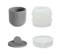 Stampo in ceramica a forma di tazza, per fiori, con coperchio, in silicone, per bottiglie di gesso, per calcestruzzo, artigianato