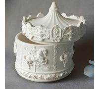 Stampo in gesso a forma di yurta mongola per decorazioni fai-da-te, include un cappuccio intagliato a forma di carosello rotondo, una scatola portaoggetti e stampi di colla e silicone Tagli UnicaSilic