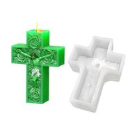 Stampo in ghisa a forma di croce, 3D Rose Gesù, stampo religioso, in silicone per, per candele, aromaterapia, plastilina, artigianato, decorazione fai da te, resina