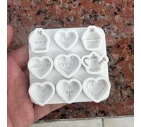 Stampo in per Decorare Torte a Forma di Cuore per San Valentino, Stampo per Cioccolato e Fondant con Scritta "LOVE