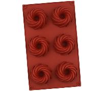 Stampo in per Dolci, 6 Cavità per Ciambelle Hofer, Stampo per Torte a Spirale, Stampo per Biscotti Fai da Te, Stampo per Cioccolato, Budino e Gelatina