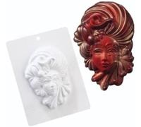 Stampo in plastica per maschera in cioccolato - carnevale veneziana 125x175x40mm