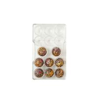 Decora 0050155 Stampo Professionale Cioccolatino Aurora, 14 Cavità, ø 33 x h 15 Mm, In Policarbonato, Ideale per Realizzare Cioccolatini Lucidi e Croccanti, Design Professionale, Made in Italy