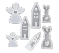 Stampo in resina 3D Coniglio, Stampo per di Pasqua, Stampo in Silicone 7 Pezzi Per Lo Stampaggio di Fai Da Te, Artigianato Di Arte Di Stampaggio Facile Rilasciare Per I Regali Di
