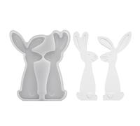 Stampo in resina a forma di coniglio, a forma di coppia di coniglietti, per gesso, ornamenti fai da te, progetti artigianali, casa, vacanze, feste primaverili, familiari e amici