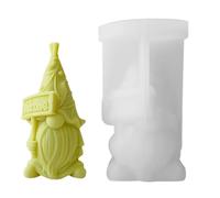 Stampo in resina a forma di gnomo pasquale 3D senza volto vecchio per realizzare candele, fai da te, sapone nano, forniture per feste di Pasqua, primavera, feste, stampi in silicone per candele