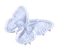 Stampo in resina a forma di teschio con farfalle Stampo in silicone stereo per Halloween Casting epossidico per montaggio a parete Decorazione in silicone per gioielli