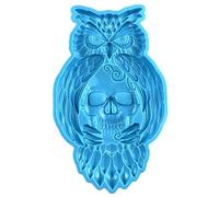 Stampo in resina a forma di teschio di gufo Stampi in silicone stereo per Halloween Casting epossidico per montaggio a parete Decorazione in silicone per la creazione di gioielli