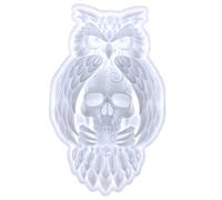 Stampo in resina a forma di teschio di gufo Stampi in silicone stereo per Halloween Casting epossidico per montaggio a parete Decorazione da parete