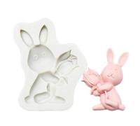 Stampo in resina di coniglio 3D, stampi in gelatina di coniglio 3D - Stampo per coniglietto pasquale con animali per cioccolato - Regali di Pasqua Stampi artistici in silicone Creazione di fai-da-te