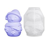 Stampo in resina pupazzo di neve - forma per resina epossidica e argilla di stampaggio - in silicone 3D pupazzo di neve per candele di Natale - per artigianato per casa vacanze d inverno torta
