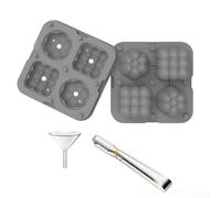 Stampo in silicone 2 in 1 per whisky e cocktail, base flessibile e coperchio rimovibile per un pratico uso domestico (grigio)