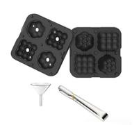Stampo in silicone 2 in 1 per whisky e cocktail, base flessibile e coperchio rimovibile per un pratico uso domestico (nero)