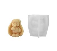 Stampo in silicone 3D a forma di coniglio, per candele profumate, in resina epossidica, stampi da forno per decorazioni di cioccolato, stampi in silicone per resina epossidica