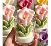 Stampo in silicone 3D a forma di giglio calla per fai-da-te, strumento per realizzare candele aromatiche/gesso/sapone, modello per decorazione di pasta di zucchero e cottura artigianale Silicone