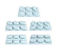 Stampo in Silicone 3D a Forma di Noce con 6 Cavità, Modello per Torta Mousse al Cioccolato, Stampi per Pasticceria Fai-da-Te per Mousse, Gelatina, Budino, Dessert, Set di 5 Pezzi