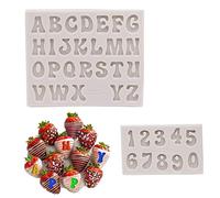 Stampo in silicone 3D con numeri a forma di lettera di cioccolato, 2 stampi in silicone per torte, cubetti di ghiaccio, alfabeto, numero fondente, per decorazioni per torte,compleanno dei bambini