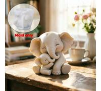 Stampo in silicone 3D di una madre e un bambino che si abbracciano, stampo in silicone per candele a forma di elefante carino, stampo in silicone fatto a mano per regali della Festa della Mamma/Comple