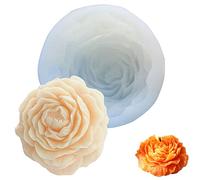 Stampo in Silicone 3D per fiori di Peonia, Stampo in Silicone per Peonia, Stampi per Candele,Resistente e Multifunzionale,Stampo Antiaderente a Forma di Fiore,per Cioccolatini,Caramelle,Torte,Sapone
