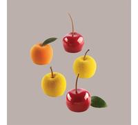 Stampo in Silicone 3D per Frutta Realistica Mela Ciliegia e Pesca dm 39 mm H 30 mm