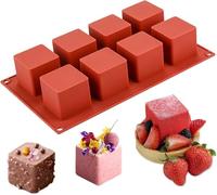 Stampo in silicone 3D per torte a forma di cubo, 5,1 x 5,1 x 5,1 cm, mousse, dessert francesi, dolcetti, brownies, pasticcini, gelatina, glassa