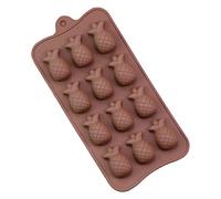 Stampo in silicone a 12 cavità 3D a forma di ananas, per cuocere cioccolato, mousse, torte, dessert, pasticceria, strumenti per la decorazione di cera