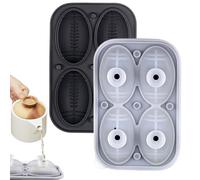 Stampo in silicone a 4 cavità a forma di pallone da calcio, stampo 3D a rilascio facile, stampo in silicone per fondente | per bar, whisky, cocktail, acqua, frigorifero, congelatore, torte, cioccolato