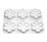 Stampo in silicone a 6 cavità a sei petali a forma di fiore, strumento per decorare torte e mousse, cioccolato, caramelle, sapone fatto a mano, mousse, torte, utensili da cucina