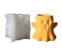 Stampo in silicone a candela fantasma | Stampo in silicone a luce di tè fantasma per fusione in resina, Halloween epossidico fusione aromaterapica artigianato che produce muffa per cera in sapone geme