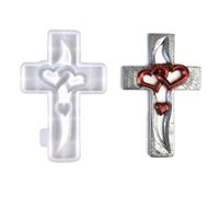 Stampo in silicone a forma croci Stampo in silicone robusto per creare gioielli con ciondoli accessori artigianali in resina con cuori d ' amore