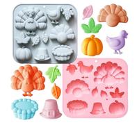 Stampo in silicone a forma di , 2 pezzi, decorazione antiaderente a | Stampi in silicone per feste del Ringraziamento in classe Home Art Craft Cake Chocolate Gummy Soap Candle