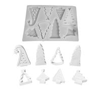 Stampo in silicone a forma di albero di Natale, 8 griglie, resistente al calore con forme di albero, per cera, gesso, sapone, resina, strumento artigianale per vacanze, fai da te, matrimoni, feste