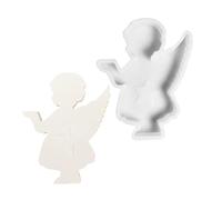 Stampo in silicone a forma di angelo per candele, simpatico angelo tiene di design per portacandele, stampo in silicone per candelabro per centrotavola da tavolo decorazione domestica