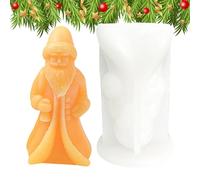 Stampo in silicone a forma di Babbo Natale, stampo in silicone antiaderente, 3D, realizzato a mano, con zaino per sapone e