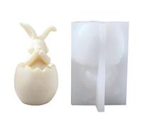 Stampo in silicone a forma di bambola-uovo con orecchie lunghe, decorazione per la casa in gesso per la casa con animali carini
