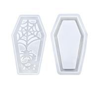 Stampo in silicone a forma di bara, stampo per lampada in resina spettrale, vassoio per paralume per Halloween, a forma di bara, forma epossidica a forma di bara, stampo trasparente fatto a mano