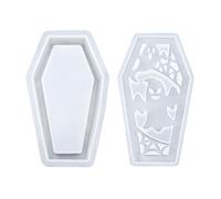 Stampo in silicone a forma di bara - Stampo per paralume raccapricciante per argilla, paralume per Halloween, realizzato a mano, per tavolo da pranzo, bagno, studio, camera da letto, libreria e
