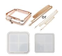 Stampo in silicone a forma di borsa quadrata stereo Borse quadrate a forma di fusione borse a mano in resina epossidica stampi per argilla stampi in resina posacenere